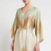 Midikleid aus bedruckter Viskose