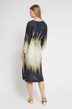 Midikleid aus bedruckter Viskose