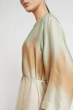 Midikleid aus bedruckter Viskose