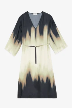 Midikleid aus bedruckter Viskose