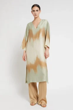 Midikleid aus bedruckter Viskose