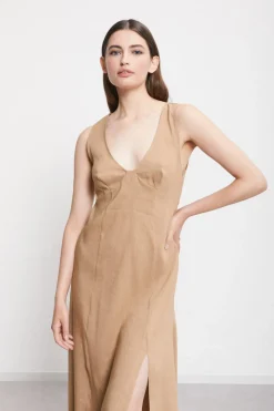Midikleid aus Leinen