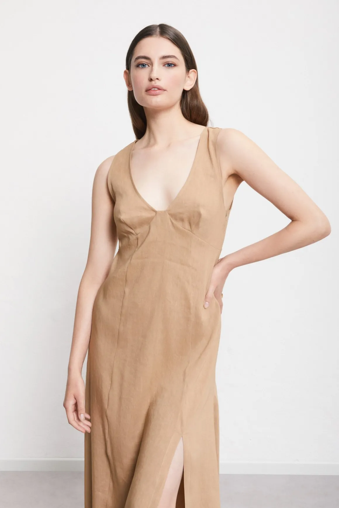 Midikleid aus Leinen