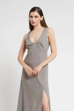 Midikleid aus Leinen