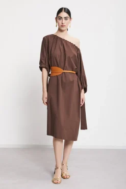 Midikleid aus Popeline