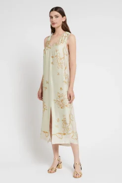 Mittellanges bedrucktes Viskosekleid