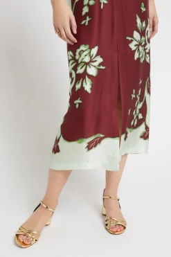 Mittellanges bedrucktes Viskosekleid