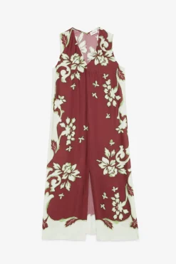 Mittellanges bedrucktes Viskosekleid
