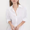 Mittellanges Hemdblusenkleid aus Popeline