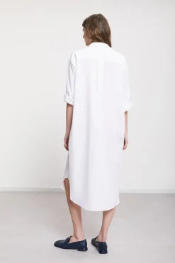 Mittellanges Hemdblusenkleid aus Popeline