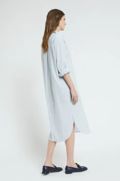 Mittellanges Hemdblusenkleid aus Popeline