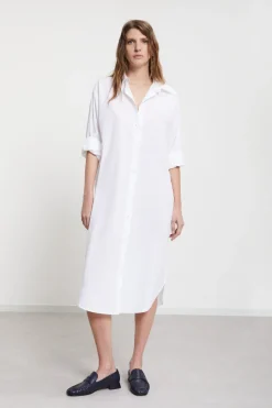Mittellanges Hemdblusenkleid aus Popeline