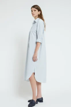 Mittellanges Hemdblusenkleid aus Popeline