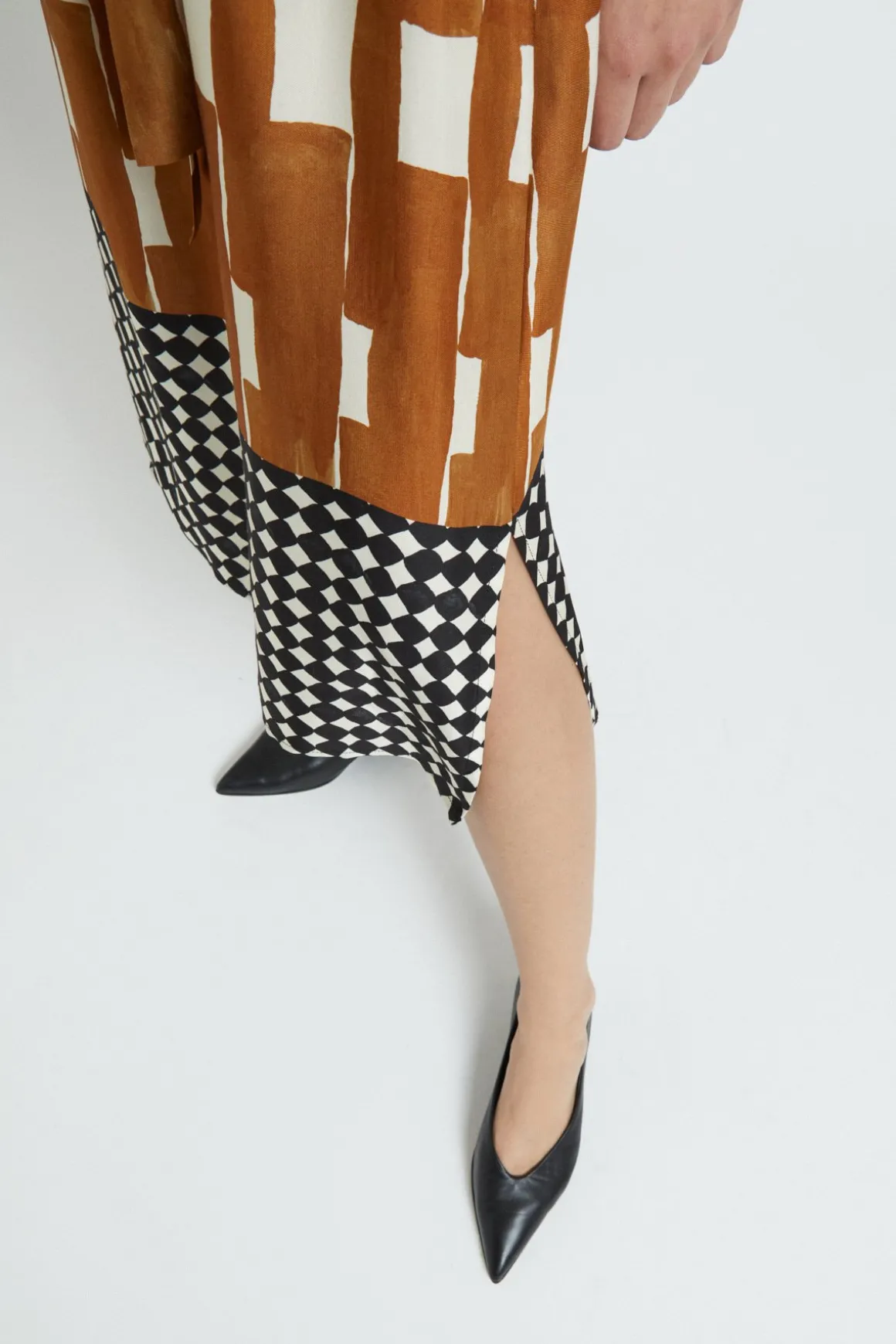 Mittellanges Hemdblusenkleid aus Viskose