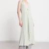Mittellanges Kleid mit überlapptem Halsausschnitt