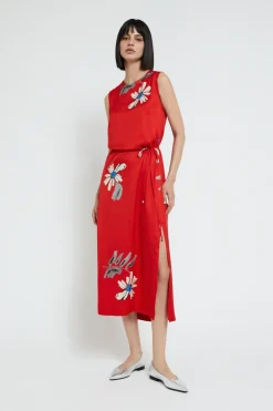 Mittellanges Viskosekleid