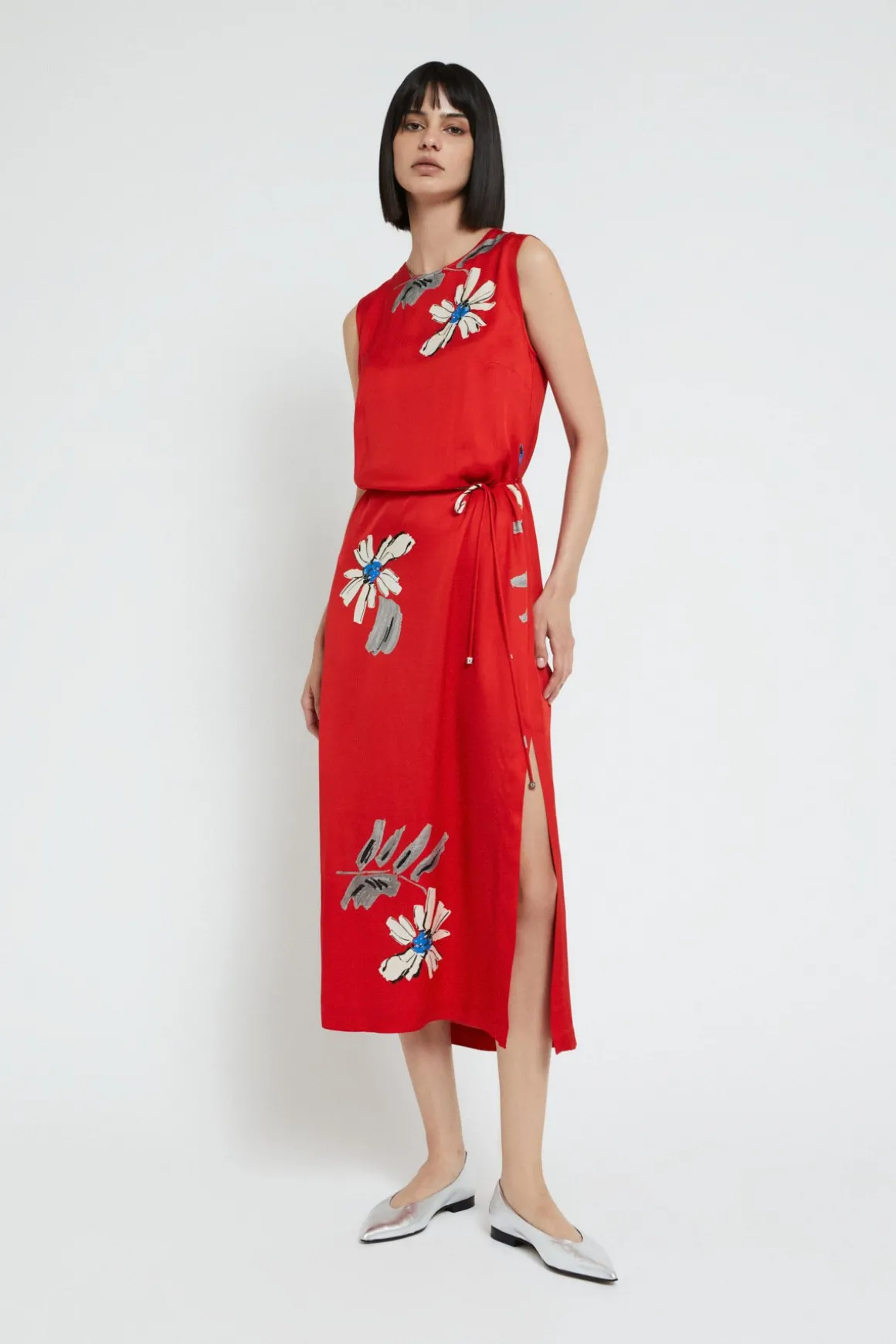 Mittellanges Viskosekleid