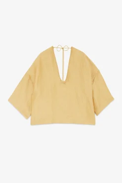 Oversize-Shirt aus satiniertem Leinen