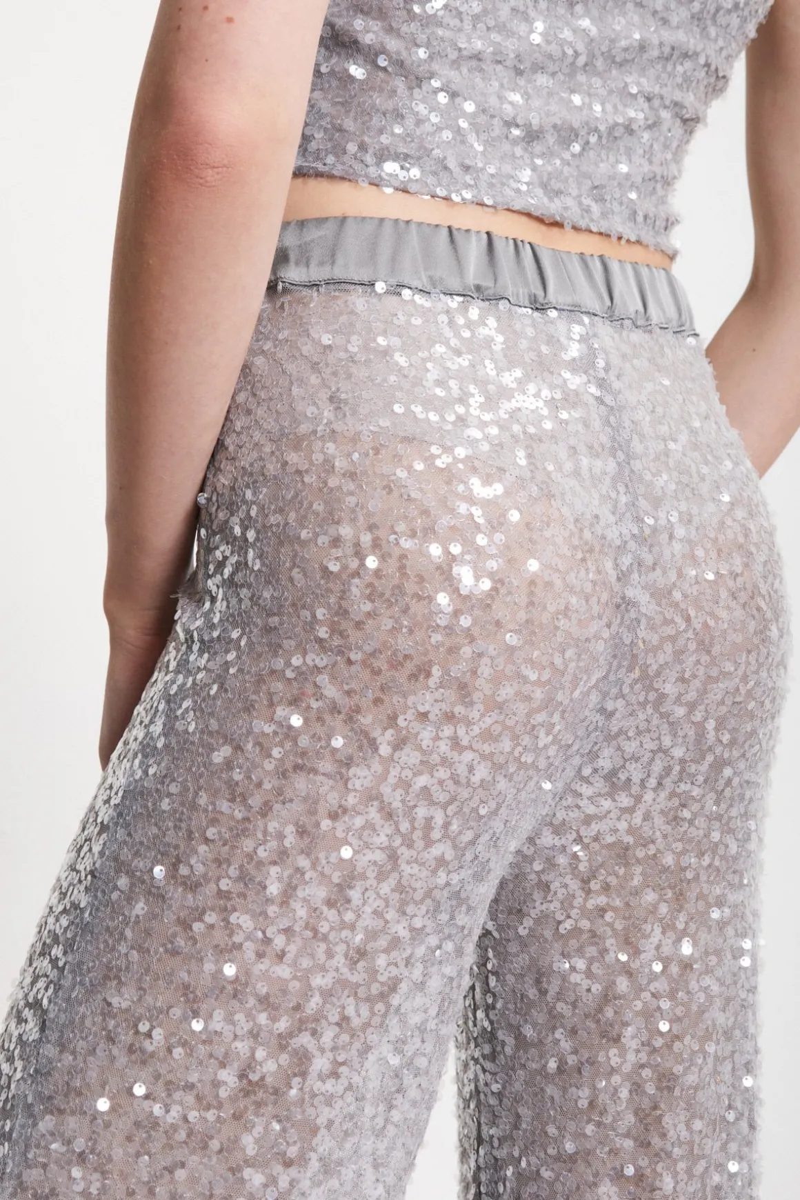 Palazzo-Hose mit Pailletten