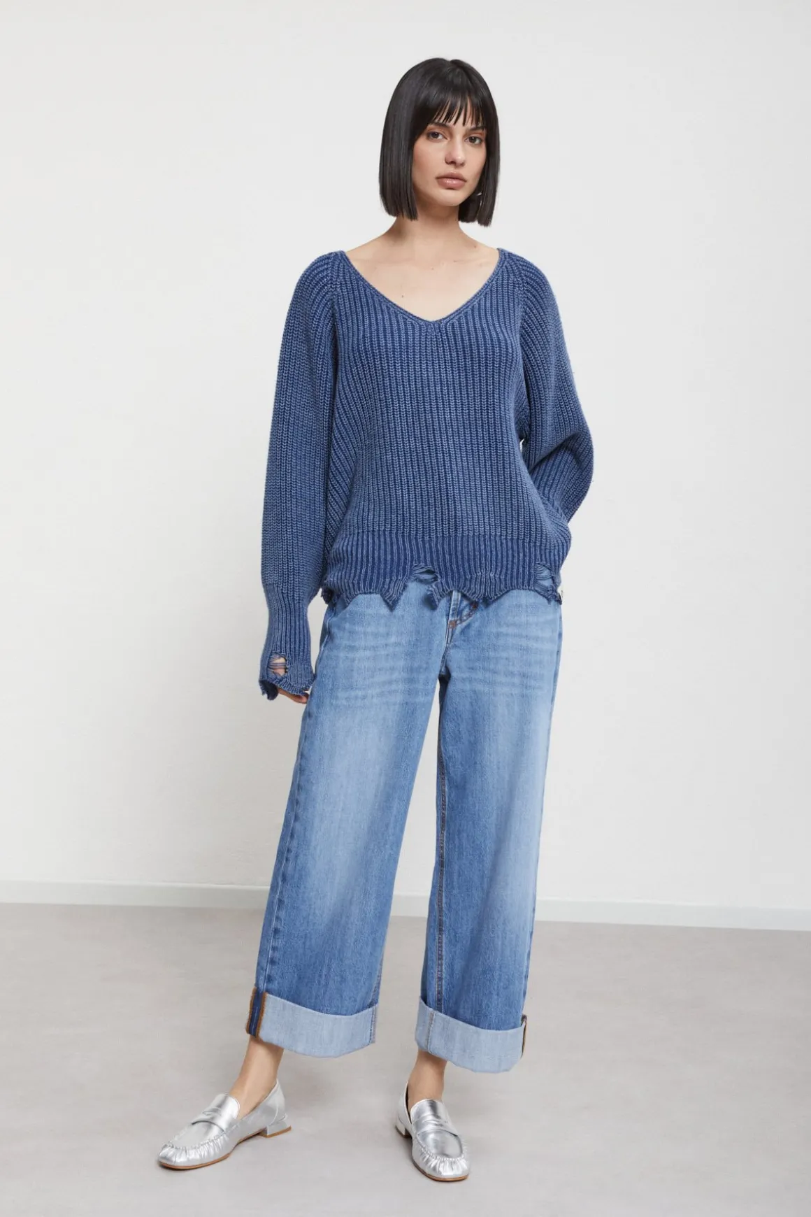 Pulli aus Wollmischgewebe