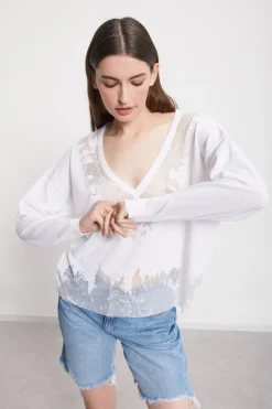 Pulli mit durchscheinender Verarbeitung