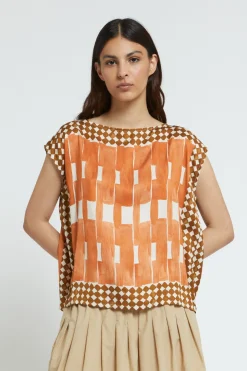 Ärmelloses Viskoseshirt