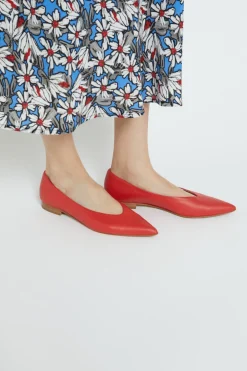 Spitze Ballerinas aus Leder