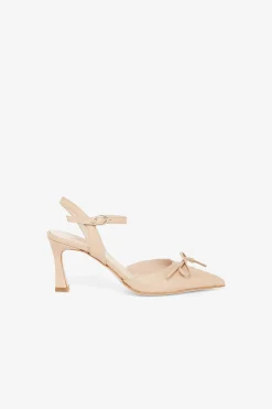 Spitze Dekolleté-Slingbacks aus Leder