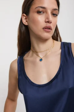 Tanktop aus Seide und Viskose