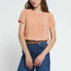 T-Shirt aus Seidenmischgewebe
