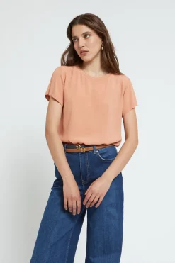 T-Shirt aus Seidenmischgewebe