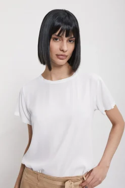 T-Shirt aus Seidenmischgewebe