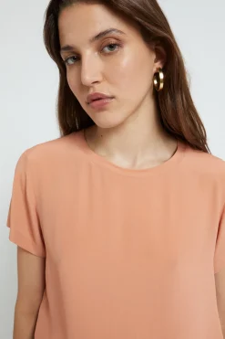T-Shirt aus Seidenmischgewebe