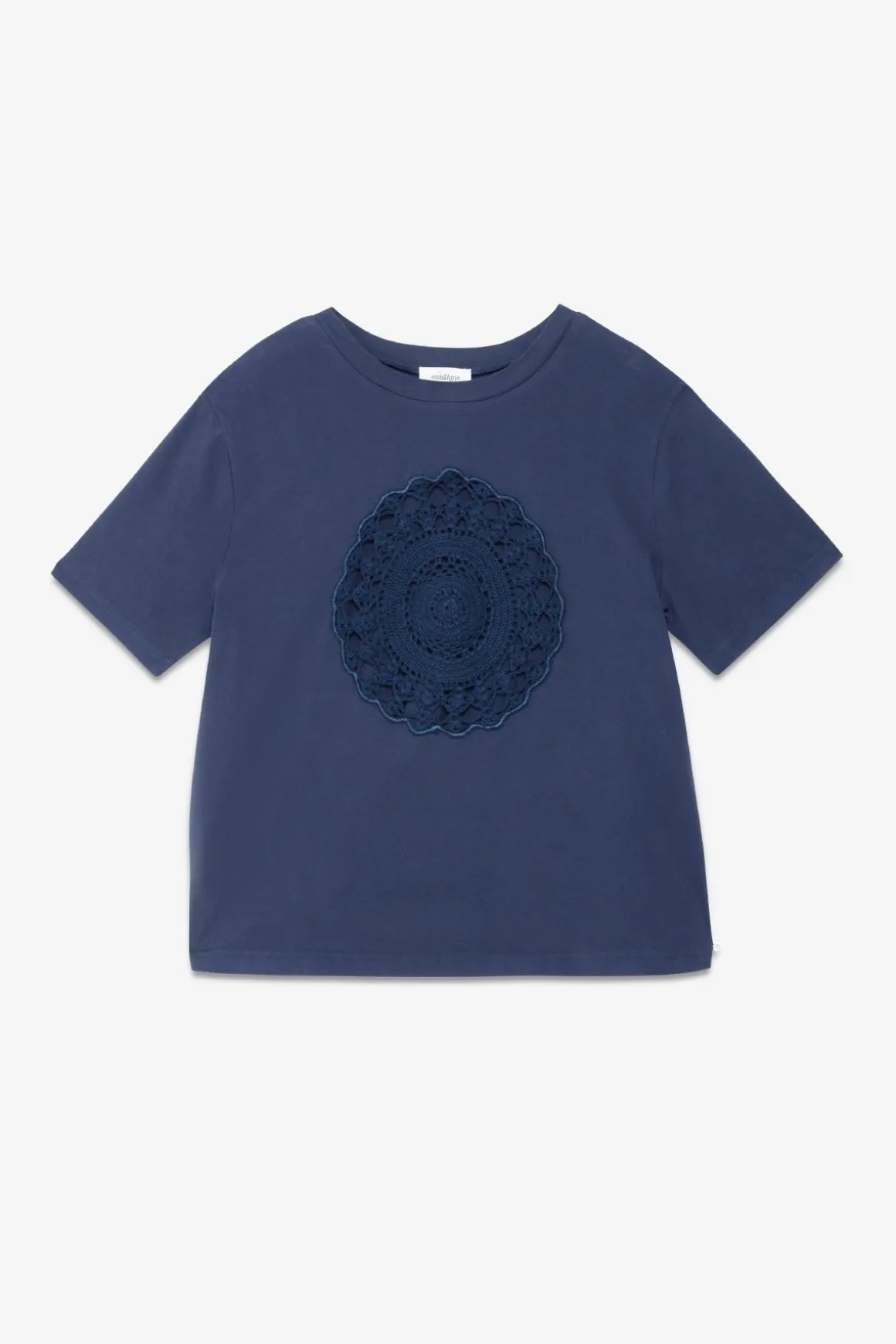T-Shirt mit Häkelapplikation
