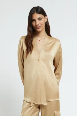 Viskosebluse mit 1 Knopf