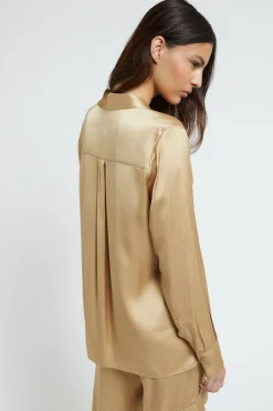 Viskosebluse mit 1 Knopf