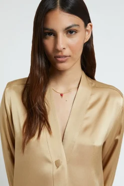 Viskosebluse mit 1 Knopf
