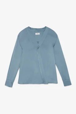 Viskosebluse mit 1 Knopf
