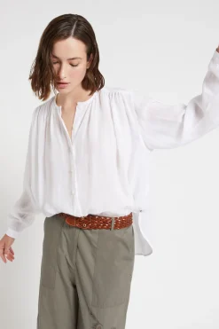 Bluse aus Ramie-Stoff
