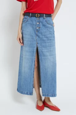 Langer Jeansrock