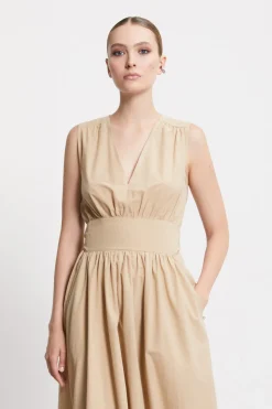 Langes Popelinekleid