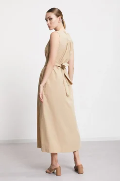 Langes Popelinekleid