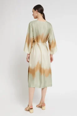 Midikleid aus bedruckter Viskose